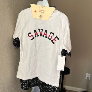 Set of Two CHILL-AXED TRUE INDIGO TEE SHIRT size Med (10-12)